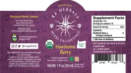 Label for Organic Hawthorne Berry
