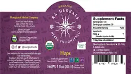 Label for Organic Hops