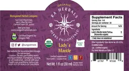 Label for Organic Lady's Mantle