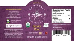 Label for Organic Licorice Root