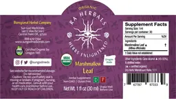 Label for Organic Marshmallow Leaf