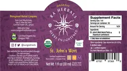 Label for Organic St. John's Wort