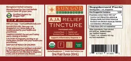 Label for Aja Relief Tincture