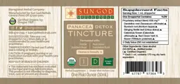 Label for Panacea Detox Tincture