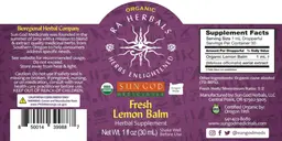 Label for Fresh Lemon Balm
