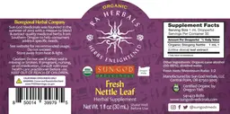 Label for Fresh Nettle Leaf