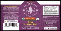 Label for Organic Fresh St. John's Wort