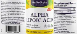 Label for Alpha Lipoic Acid 100 mg