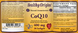 Label for CoQ10 400 mg
