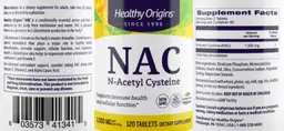 Label for NAC 1,000 mg