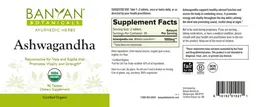 Label for Ashwagandha Tablets