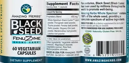 Label for Black Seed Fenu Zyme Bronc Care