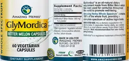 Label for GlyMordica Bitter Melon Capsules