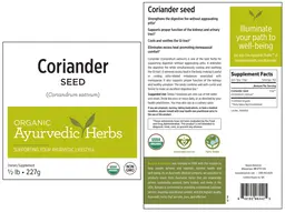 Label for Coriander Seed
