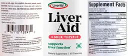 Label for Liver Aid + Milk Thistle