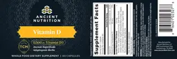 Label for Vitamin D 5,000 IU