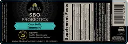 Label for SBO Probiotics Once Daily Immune