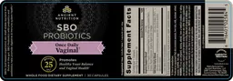 Label for SBO Probiotics Once Daily Vaginal