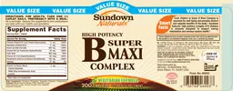 Label for High Potency Super B Maxi Complex