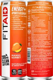 Label for FitAid Energy + Sports Recovery Mango Sorbet
