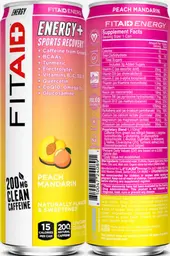 Label for FitAid Energy + Sports Recovery Peach Mandarin