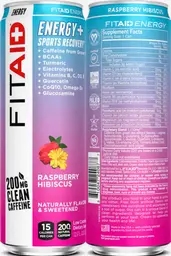Label for FitAid Energy + Sports Recovery Raspberry Hibiscus