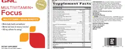 Label for Multivitamin + Focus