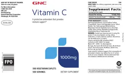 Label for Vitamin C 1000 mg