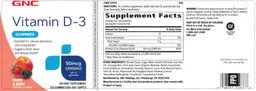 Label for Vitamin D-3 50 mcg (2000 IU) Gummies