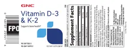 Label for Vitamin D-3 & K-2