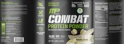 Label for Combat Protein Powder Banana Cream