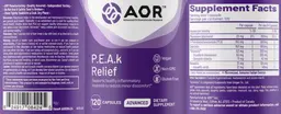 Label for P.E.A.k Relief