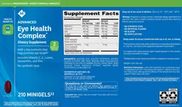 Label for Advanced Eye Health Complex