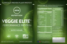 Label for Veggie Elite Salted Caramel