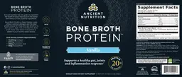 Label for Bone Broth Protein Vanilla