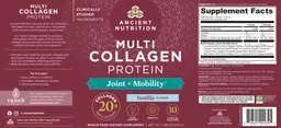 Label for Multi Collagen Protein Joint + Mobility Vanilla Flavor