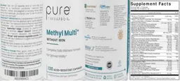 Label for Methyl Multi without Iron