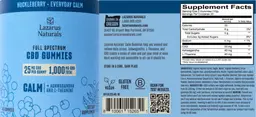 Label for Calm Full Spectrum CBD Gummies Huckleberry