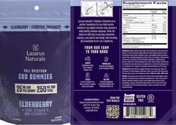 Label for Elderberry Full Spectrum CBD Gummies