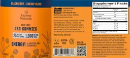 Label for Energy CBD Gummies 25 mg Blackberry
