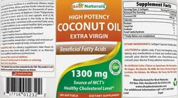 Label for High Potency Extra Virgin Coconut Oil