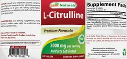 Label for L-Citrulline 2000 mg