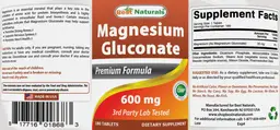 Label for Magnesium Gluconate 600 mg
