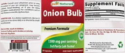 Label for Onion Bulb 1300 mg