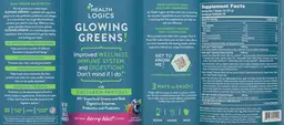 Label for Glowing Greens! Natural Berry Blast Flavor