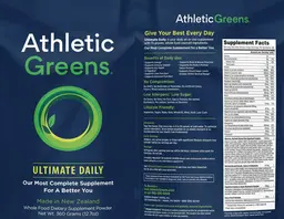 Label for Athletic Greens Ultimate Daily
