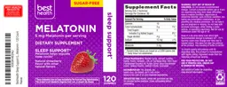 Label for Melatonin Gummies 5 mg Natural Strawberry Flavor