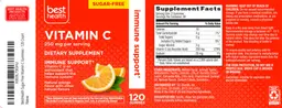 Label for Vitamin C Gummies 250 mg Natural Orange Flavor
