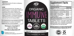 Label for Organic Immune Tablets