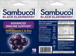 Label for Black Elderberry with Vitamin C & Zinc Gummies